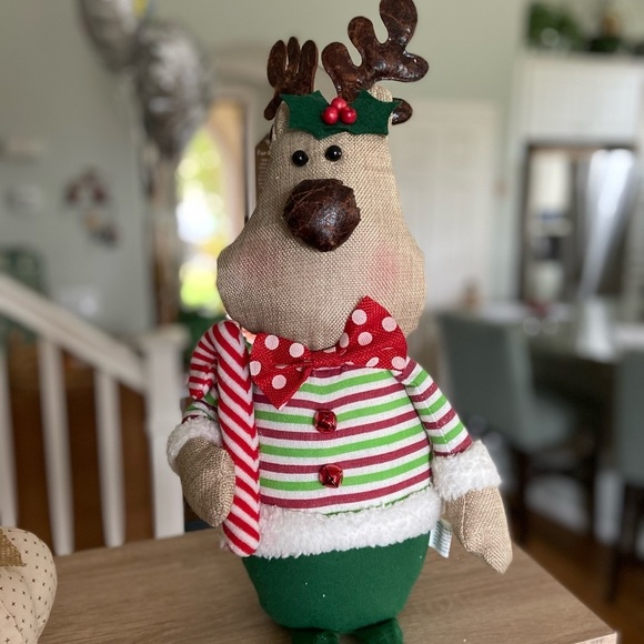 Set of 3 Fireplace Setting Kirklands Christmas Long Legs Snowman, Deer, Santa - Picture 3 of 7